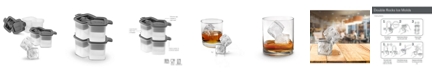 Tovolo Stacked Rocks Ice Molds, Set of 2 Classic Whiskey Rocks Ice Molds, Stackable Ice Molds for Cocktails, Traditional-Style Whiskey Rock Ice Makers